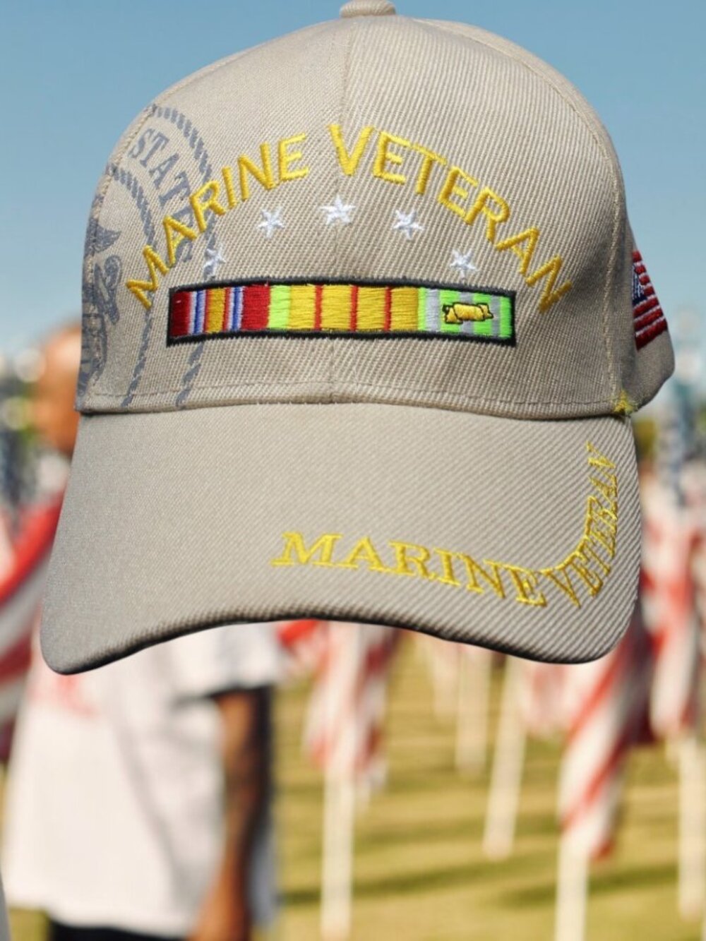 Marine Veteran Hat Cap Tan